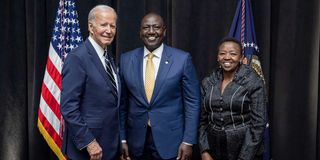 President Joe Biden, President William Ruto and First Lady Rachel Ruto
